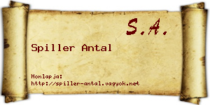 Spiller Antal névjegykártya